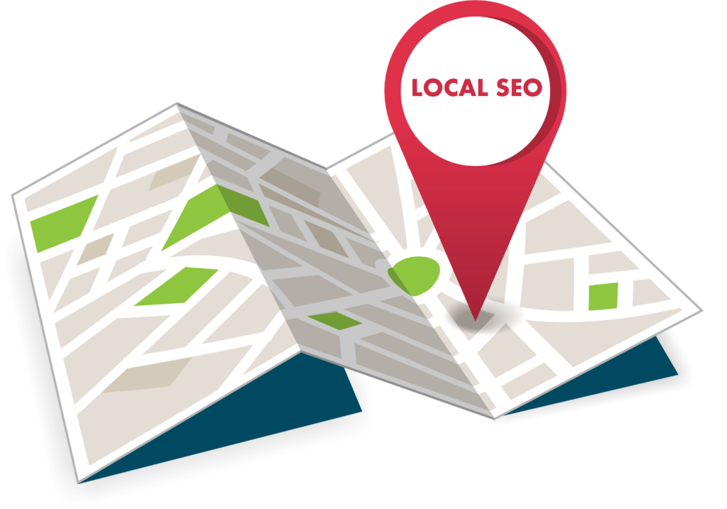 An open map labeled local seo