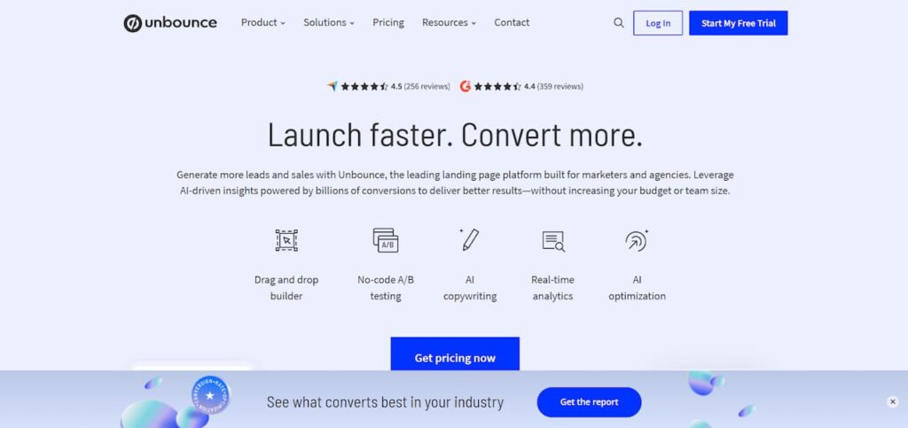 Unbounce home page